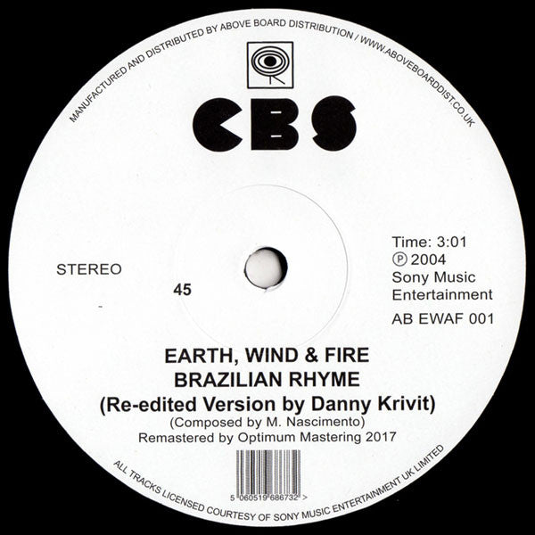 Earth, Wind & Fire - Brazilian Rhyme (Danny Krivit Re-Edit) 12" (CBS)