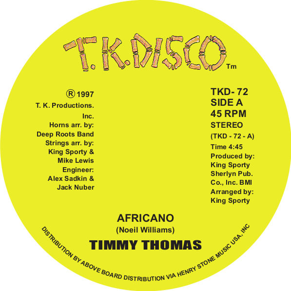 Timmy Thomas -  Africano 12" (TK DISCO)