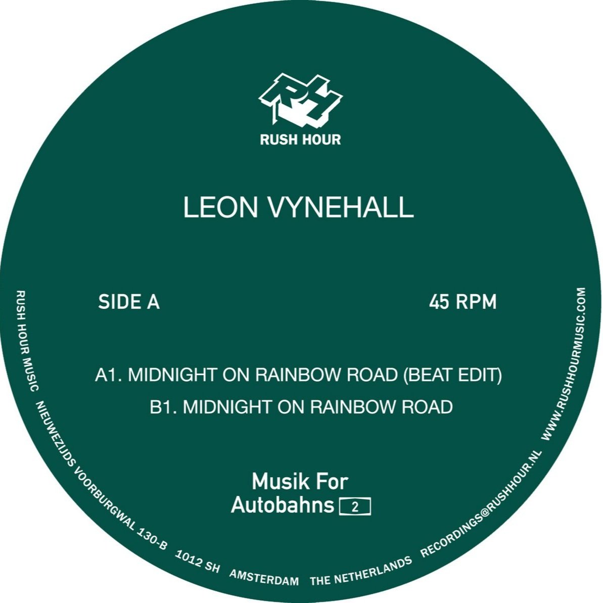 Leon Vynehall - Midnight On Rainbow Road 12" (RUSH HOUR)