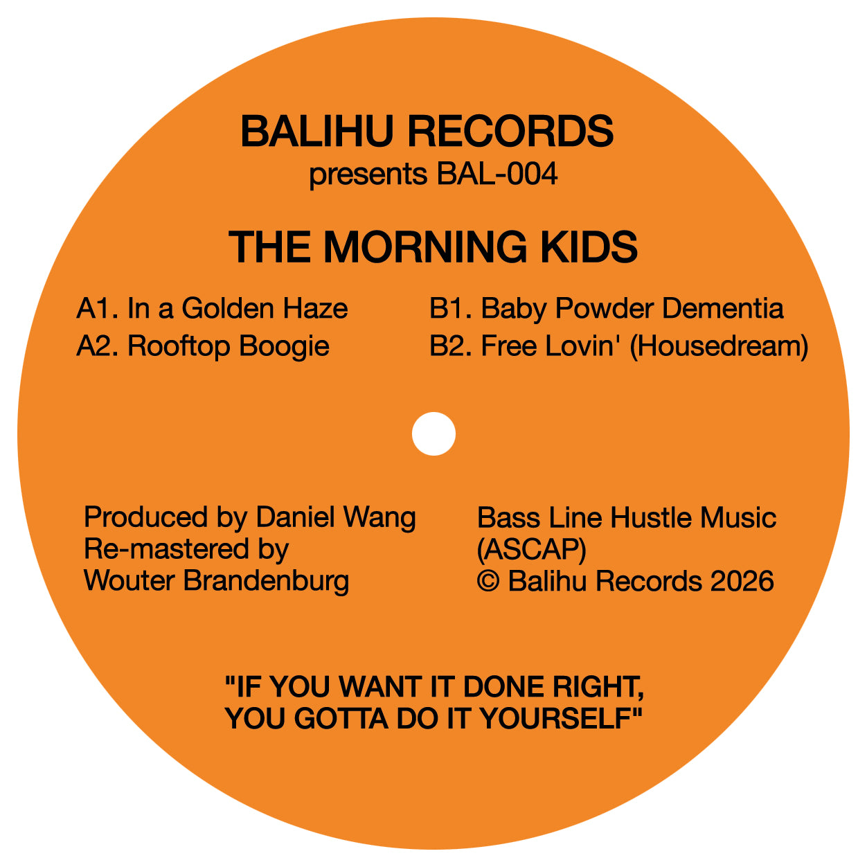 THE MORNING KIDS - IN A GOLDEN HAZE *2026 Repress* 12" (BALIHU RECORDINGS)