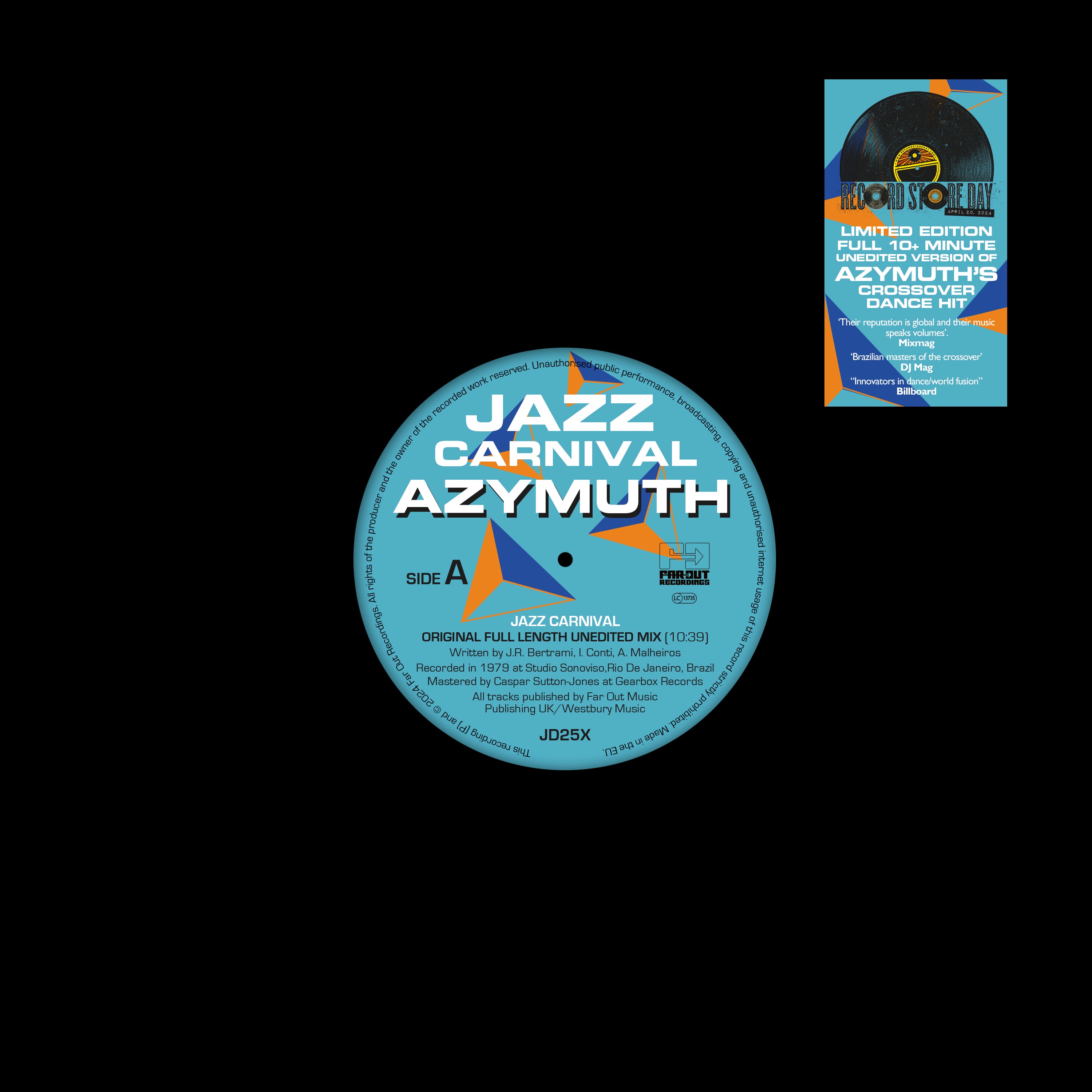 AZYMUTH - JAZZ CARNIVAL (ORIGINAL FULL LENGTH UNEDITED MIX) 12" (FAR OUT RECORDINGS)