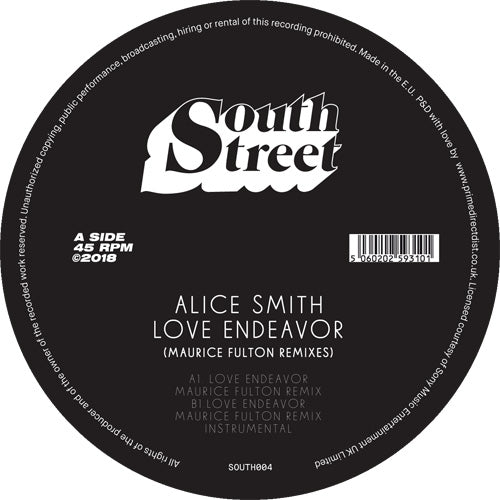 ALICE SMITH  - LOVE ENDEAVOUR (MAURICE FULTON REMIX) 12"  (SOUTH STREET)