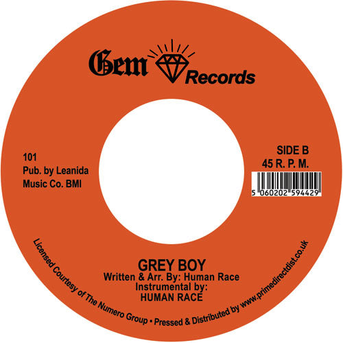 HUMAN RACE - HUMAN RACE GREY BOY 7" (GEM RECORDS)