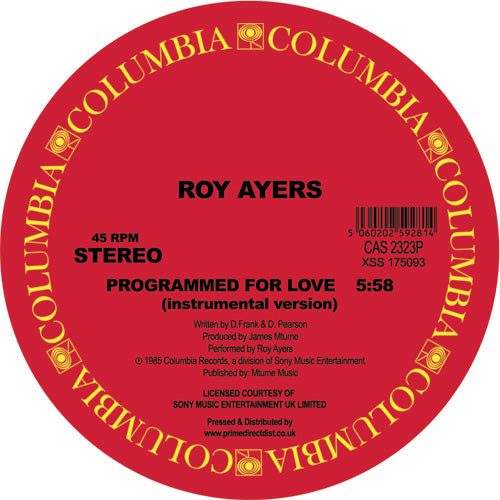 ROY AYERS - PROGRAMMED FOR LOVE 12" (COLUMBIA)