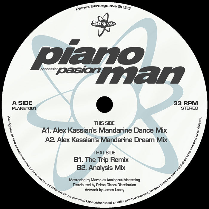 Pianoman - Pasion (Incl. Alex Kassian & The Trip Mixes) 12" (PLANET STRANGELOVE)