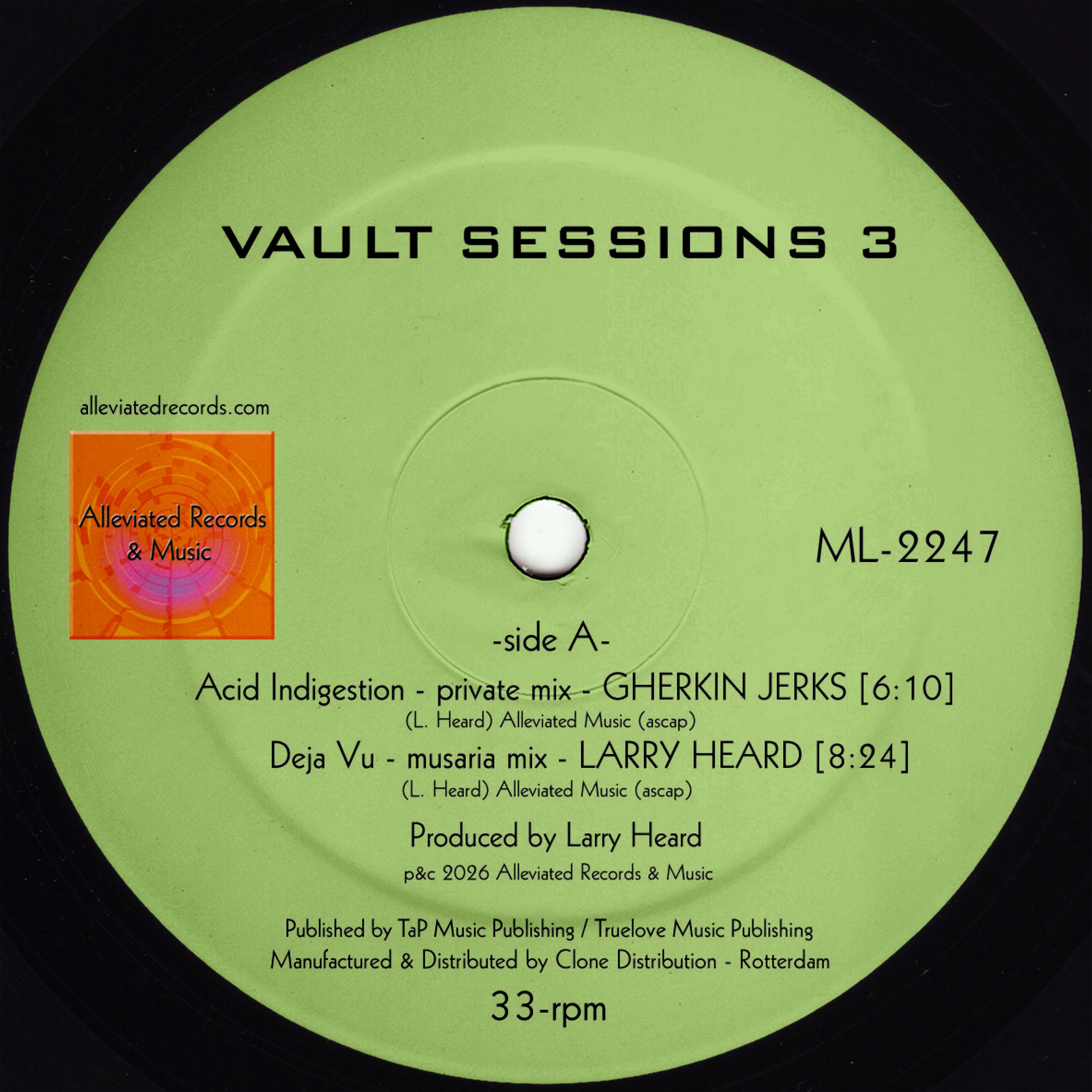 LARRY HEARD - VAULT SESSIONS 3 12" (ALLEVIATED)