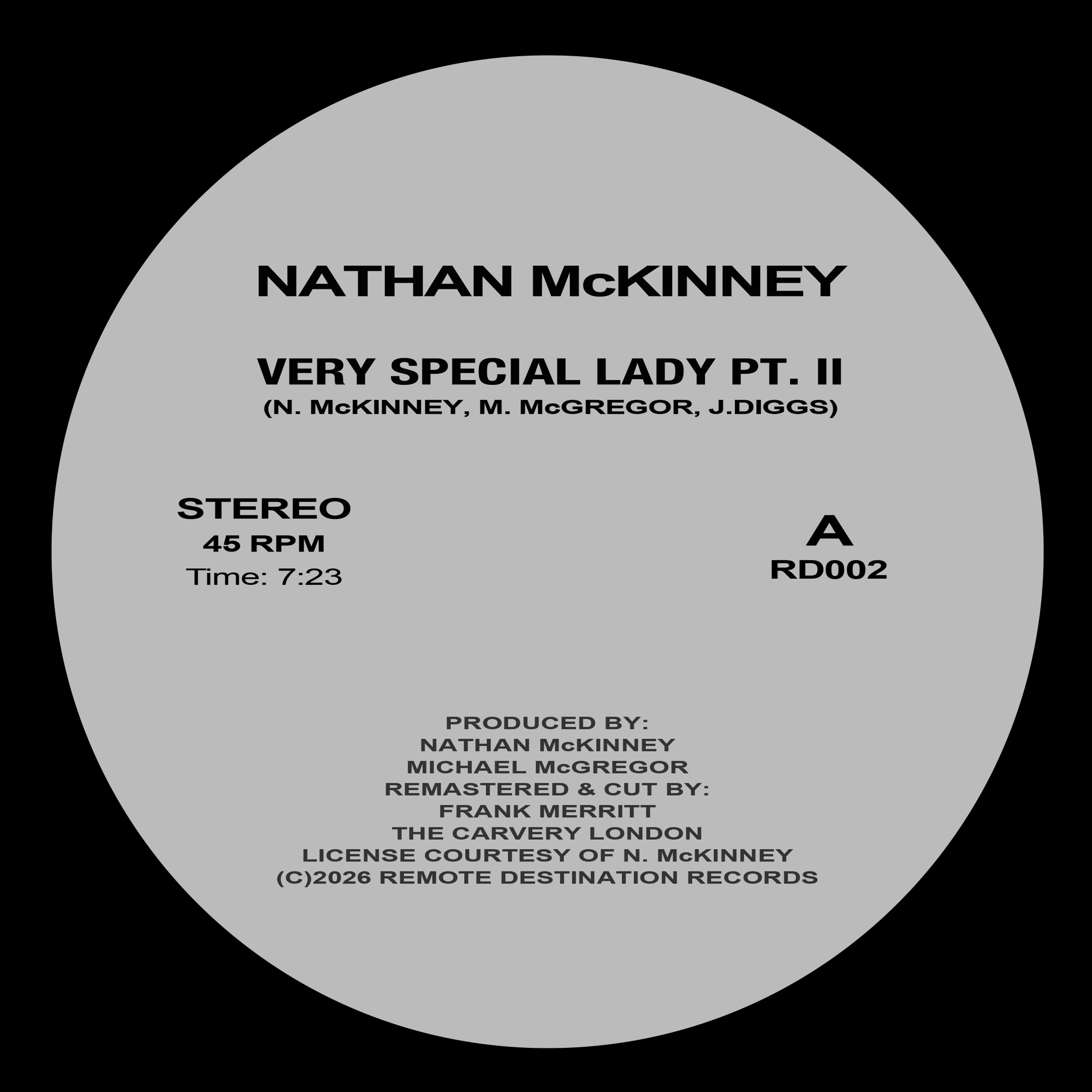 NATHAN MCKINNEY - VERY SPECIAL LADY PT. II 12" (REMOTE DESTINATION)