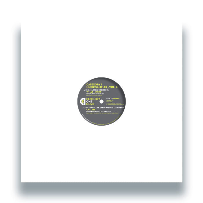Ron Carroll / Stacy Kidd / Eric Kupper / Marc Cotterell Category 1 Music Sampler - Vol. 4 12" (CATEGORY 1)