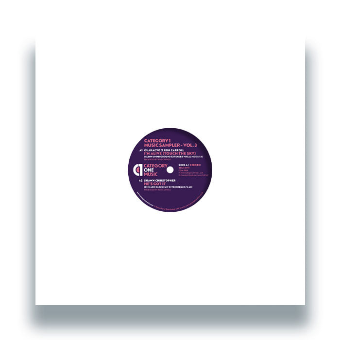 GU aka CVO x Ron Carroll / Shawn Christopher / Terry Dexter / Aires Adora - Category 1 Music Sampler - Vol. 3 12" (CATEGORY 1)